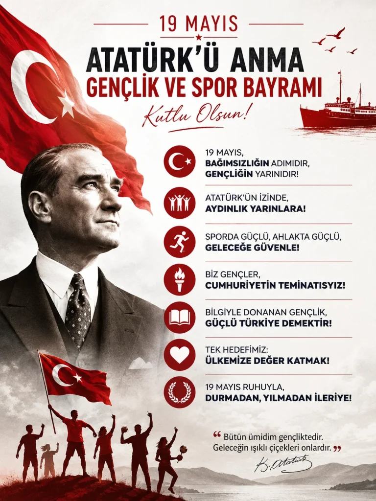 19 Mayıs Atatürk’ü Anma, Gençlik ve Spor Bayramı Sözleri
