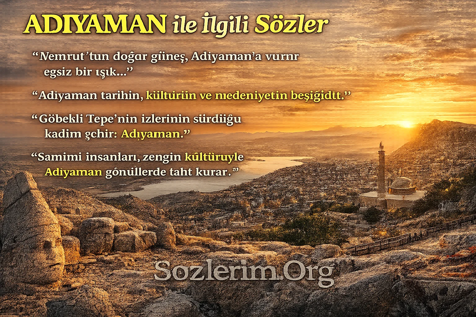 Adıyaman ile ilgili Sözler 2026