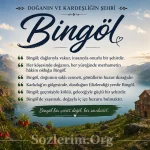 Bingöl ile ilgili Sözler 2026